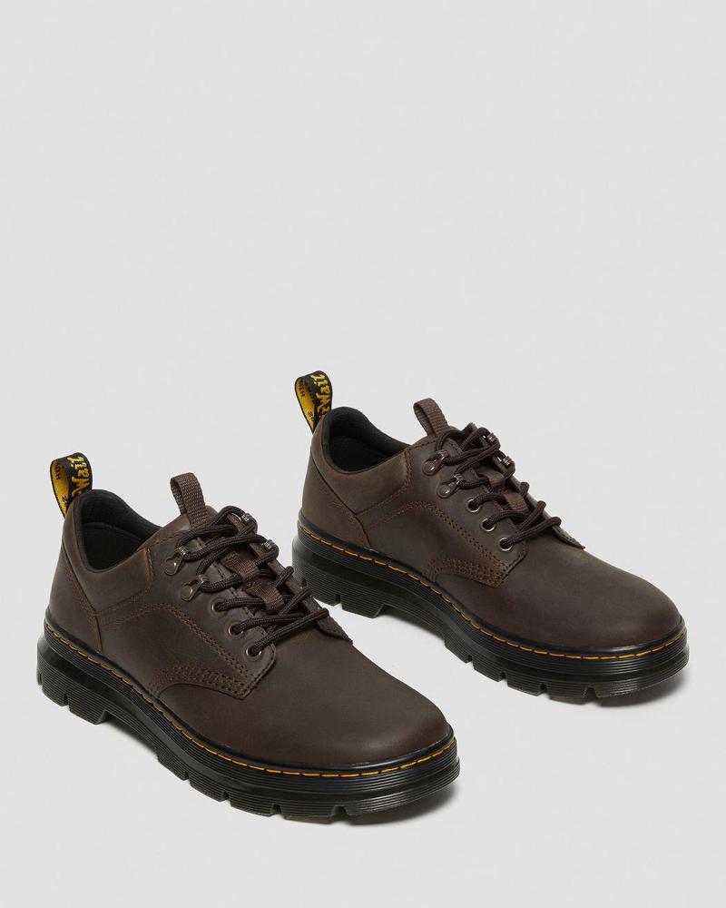 Dr Martens Reeder Crazy Horse Læder Utility Fritidssko Dame Mørkebrune | DK 101HAP